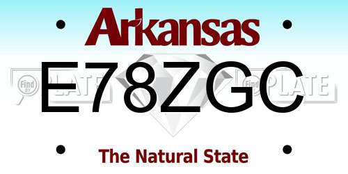 E78ZGC Arkansas License Plate