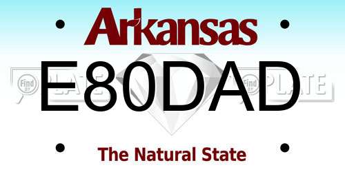 E80DAD Arkansas License Plate