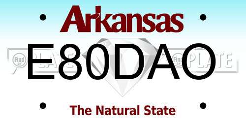 E80DAO Arkansas License Plate