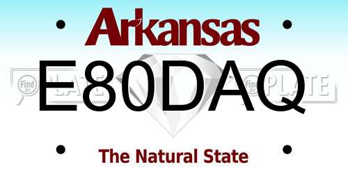 E80DAQ Arkansas License Plate