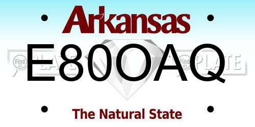 E80OAQ Arkansas License Plate