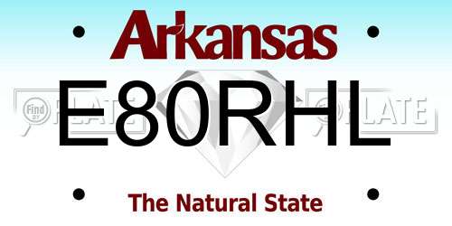 E80RHL Arkansas License Plate