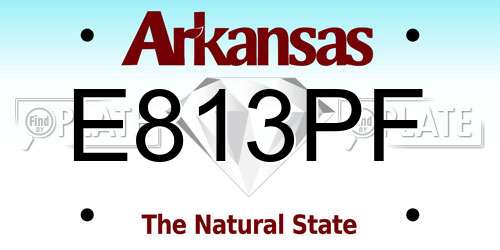 E813PF Arkansas License Plate