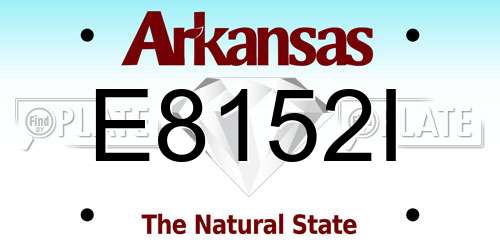 E8152I Arkansas License Plate