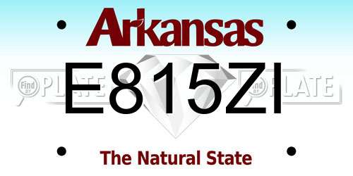 E815ZI Arkansas License Plate