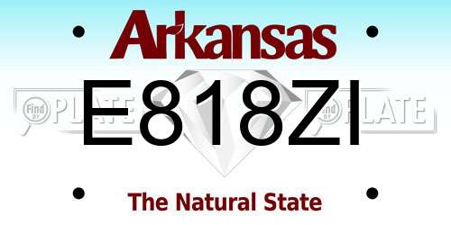 E818ZI Arkansas License Plate