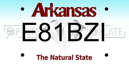 E81BZI Arkansas License Plate