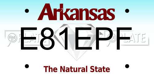 E81EPF Arkansas License Plate