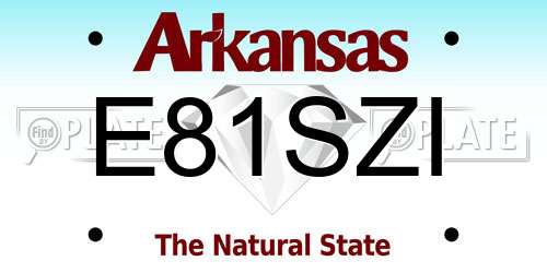 E81SZI Arkansas License Plate