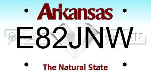 E82JNW Arkansas License Plate