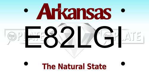 E82LGI Arkansas License Plate