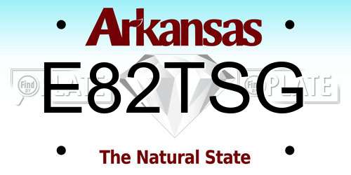 E82TSG Arkansas License Plate