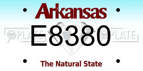 E8380 Arkansas License Plate