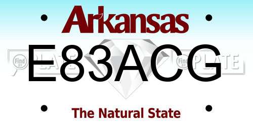 E83ACG Arkansas License Plate