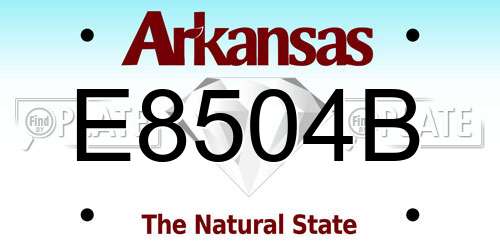 E8504B Arkansas License Plate