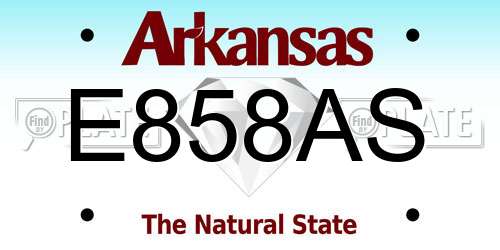 E858AS Arkansas License Plate