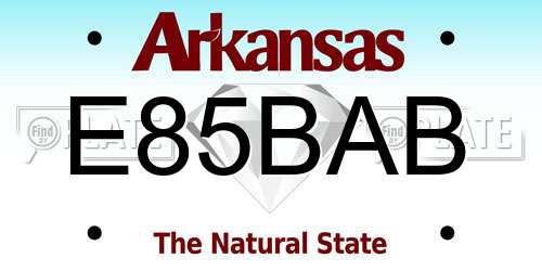 E85BAB Arkansas License Plate