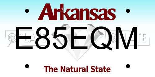 E85EQM Arkansas License Plate