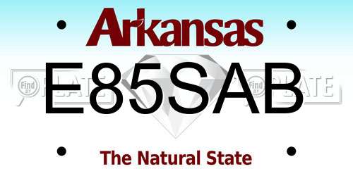 E85SAB Arkansas License Plate