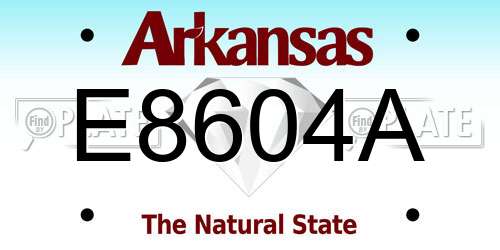 E8604A Arkansas License Plate