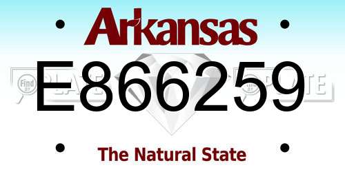 E866259 Arkansas License Plate