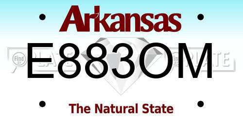 E883OM Arkansas License Plate