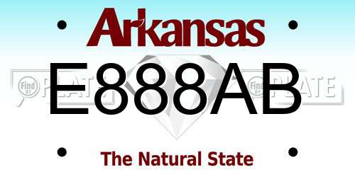 E888AB Arkansas License Plate
