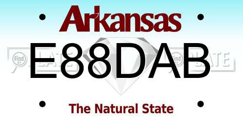 E88DAB Arkansas License Plate