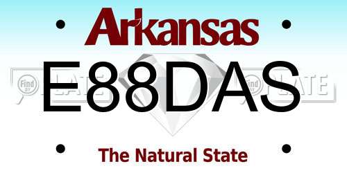 E88DAS Arkansas License Plate