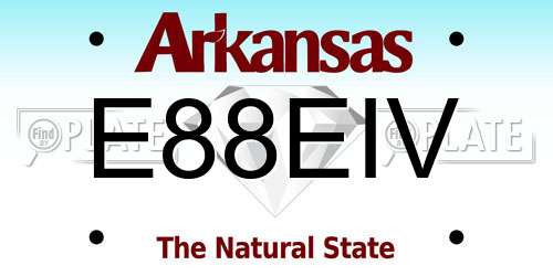 E88EIV Arkansas License Plate