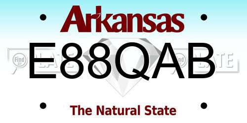 E88QAB Arkansas License Plate