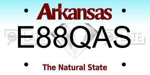 E88QAS Arkansas License Plate