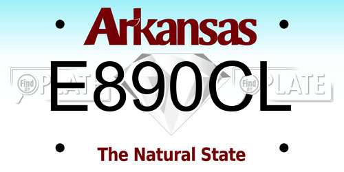 E890CL Arkansas License Plate