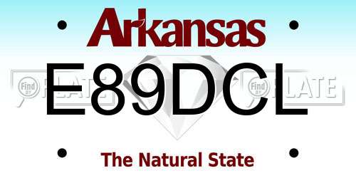 E89DCL Arkansas License Plate