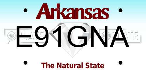 E91GNA Arkansas License Plate
