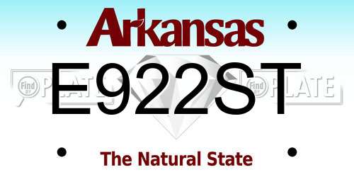E922ST Arkansas License Plate