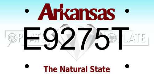 E9275T Arkansas License Plate