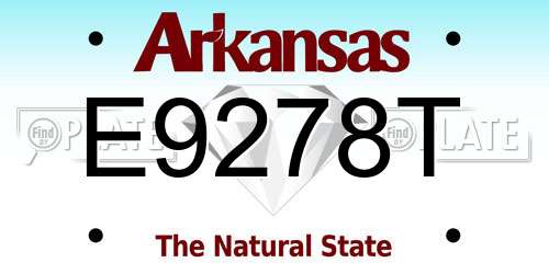 E9278T Arkansas License Plate