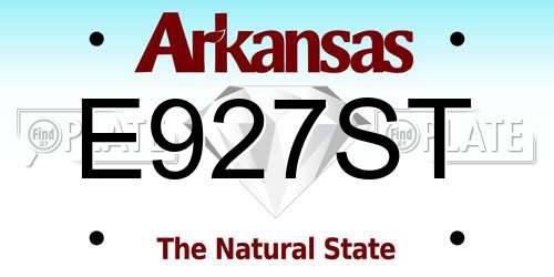 E927ST Arkansas License Plate