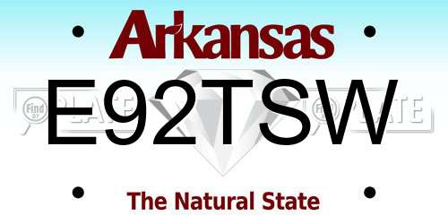 E92TSW Arkansas License Plate