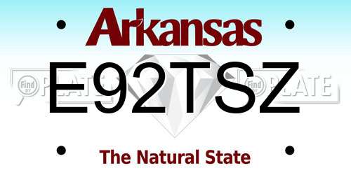 E92TSZ Arkansas License Plate