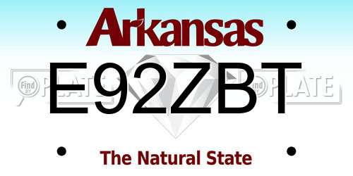 E92ZBT Arkansas License Plate