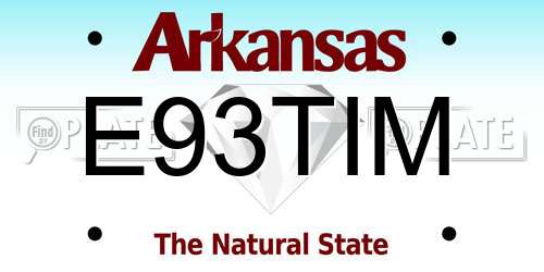 E93TIM Arkansas License Plate