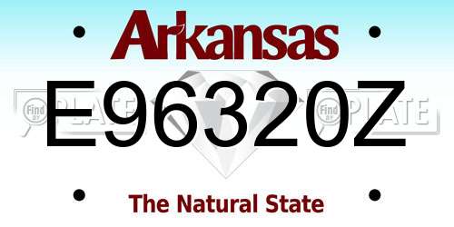 E96320Z Arkansas License Plate