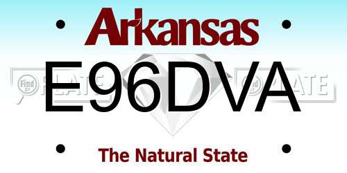 E96DVA Arkansas License Plate