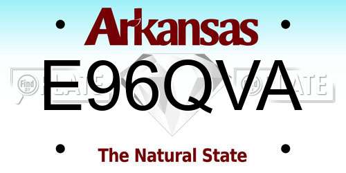 E96QVA Arkansas License Plate