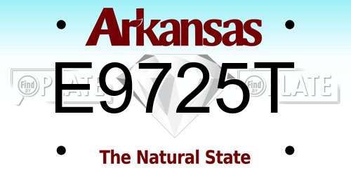 E9725T Arkansas License Plate