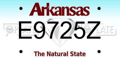 E9725Z Arkansas License Plate
