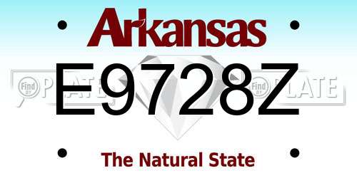 E9728Z Arkansas License Plate