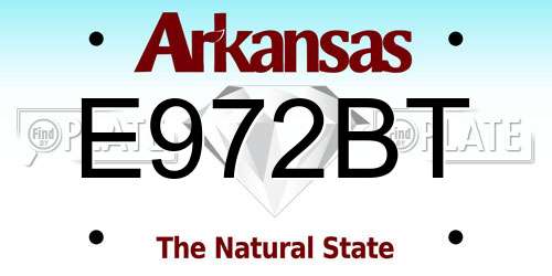 E972BT Arkansas License Plate